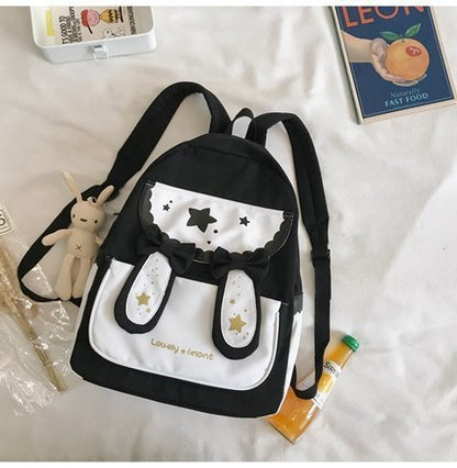 Cute Bunny Ears Bowknot Backpack