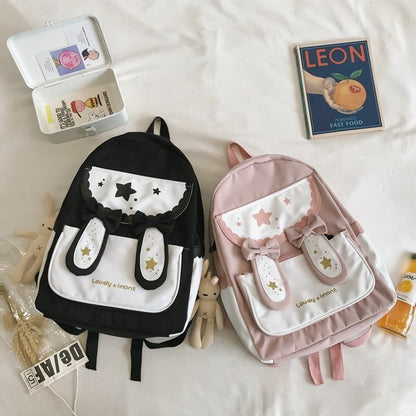 Cute Bunny Ears Bowknot Backpack