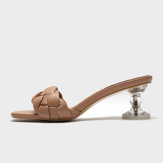 Transparent Square Toe Open-toe Sandals