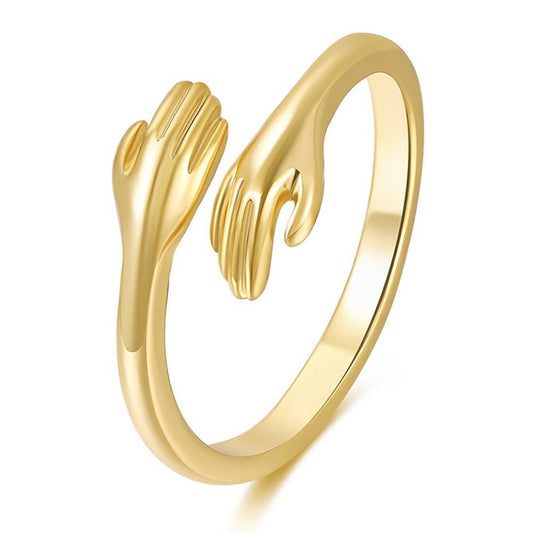 Hug Gesture 18K Gold Ring