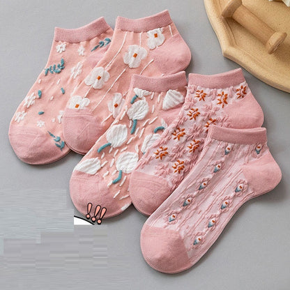 Harajuku Retro Embroidery Kawaii 5 Pair Cute Socks