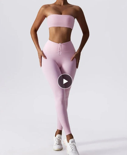 Basic Sports Feel Skinny Yoga Clothes Suit For Women
