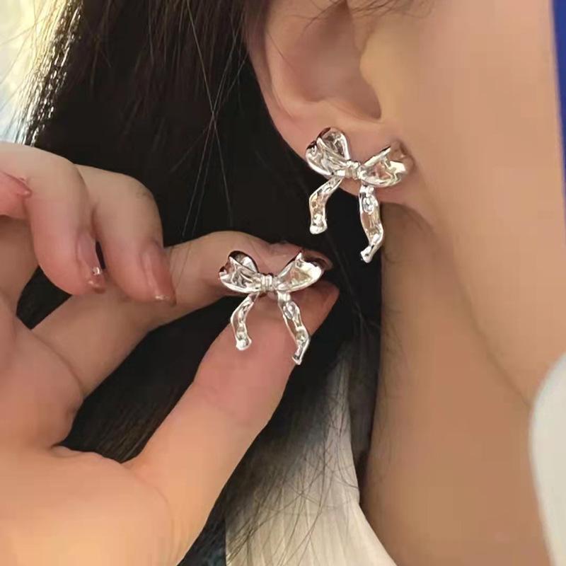 Bow Simple Style Fashionable And Versatile Earrings