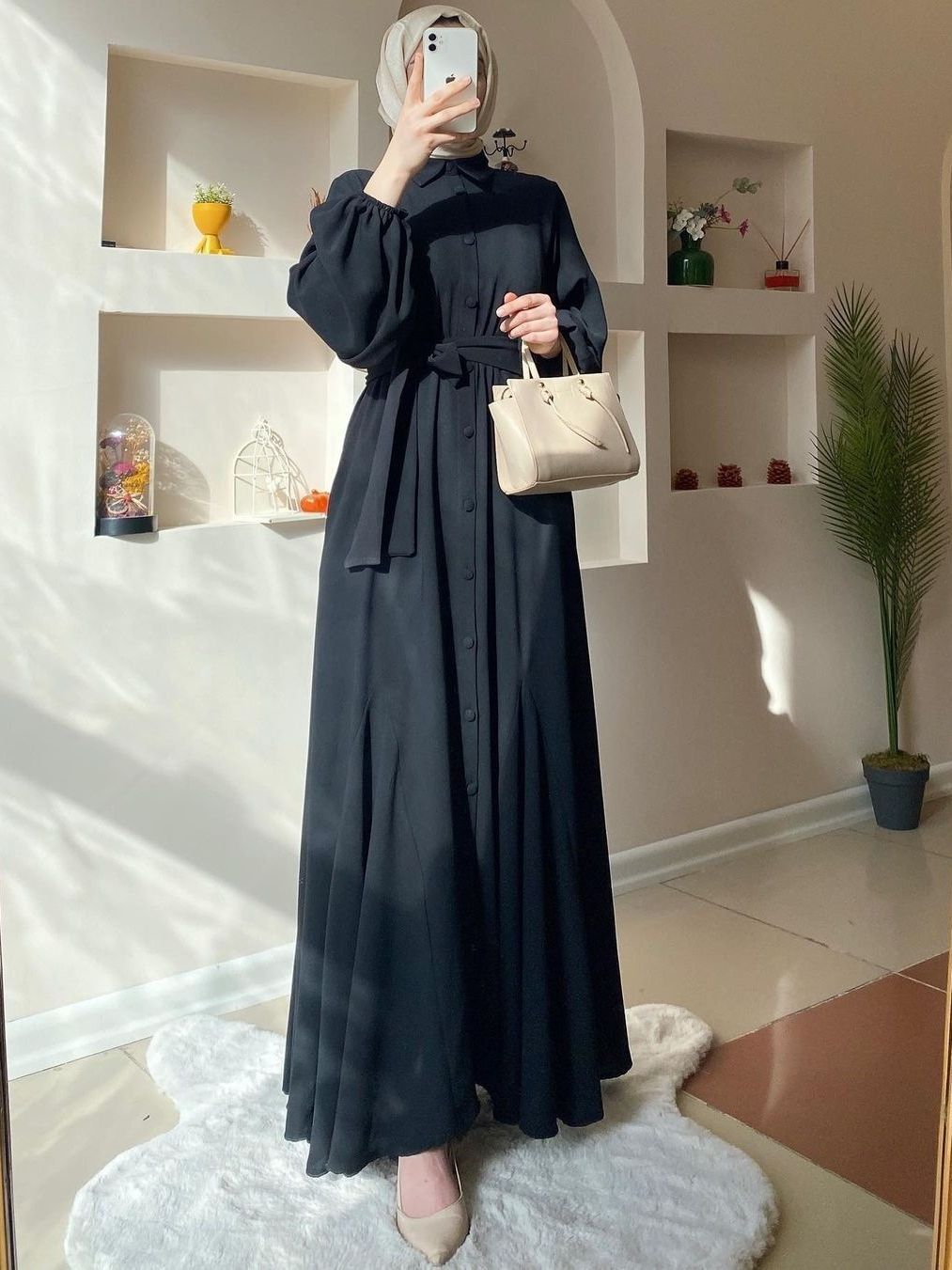 Muslim Solid Color Women's Abaya