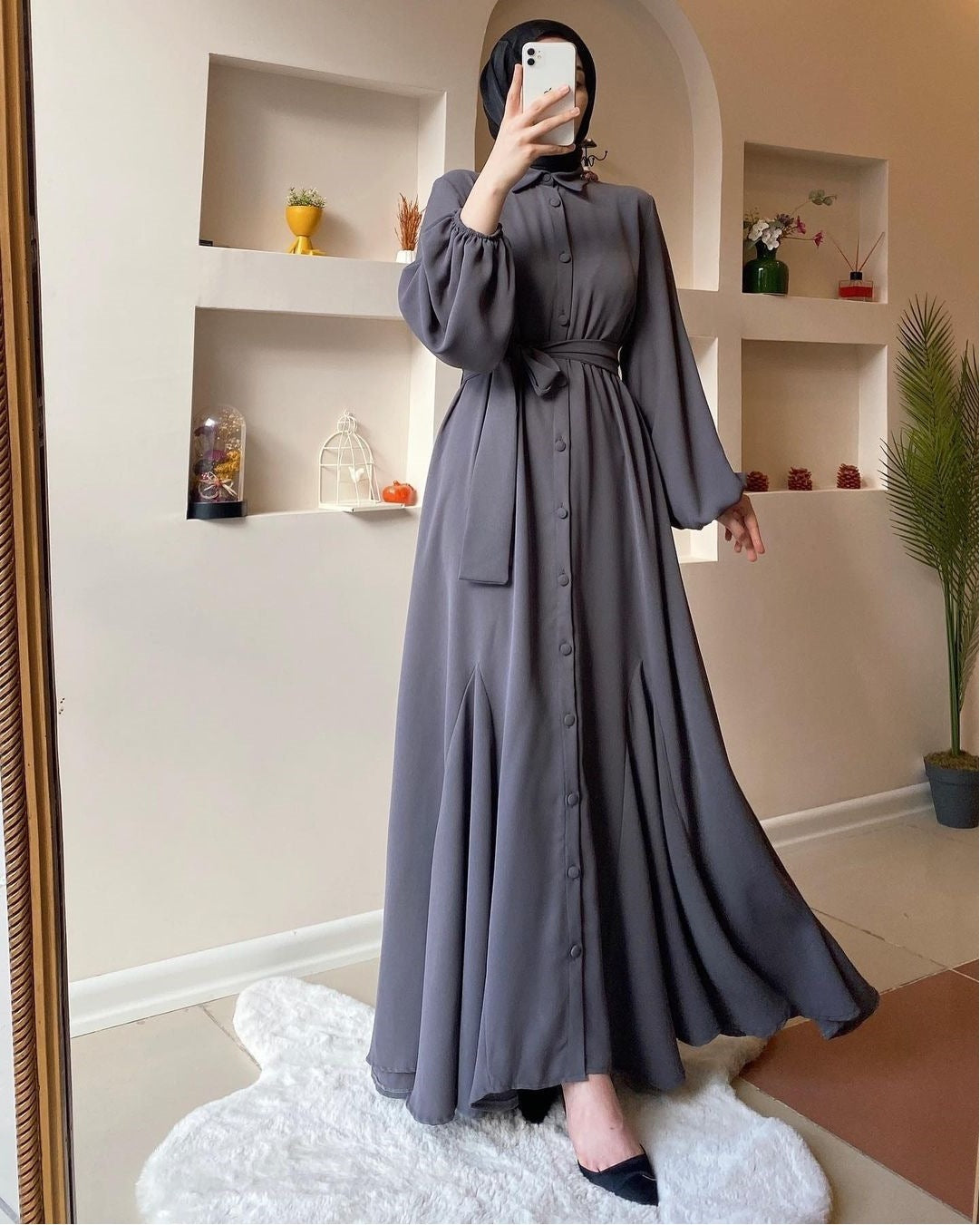 Muslim Solid Color Women's Abaya