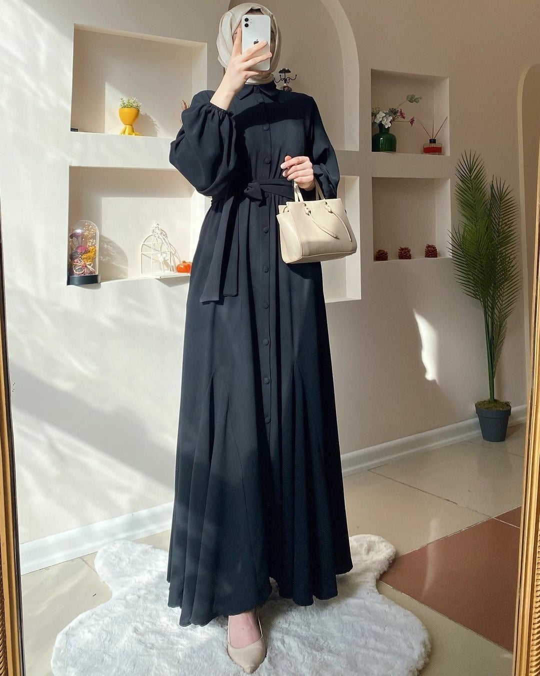 Muslim Solid Color Women's Abaya