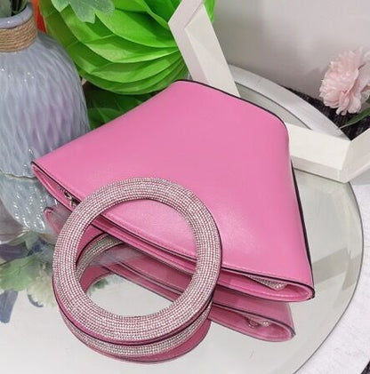 Diamond Round Handle Portable Basket Bag