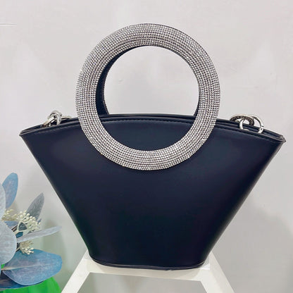 Diamond Round Handle Portable Basket Bag