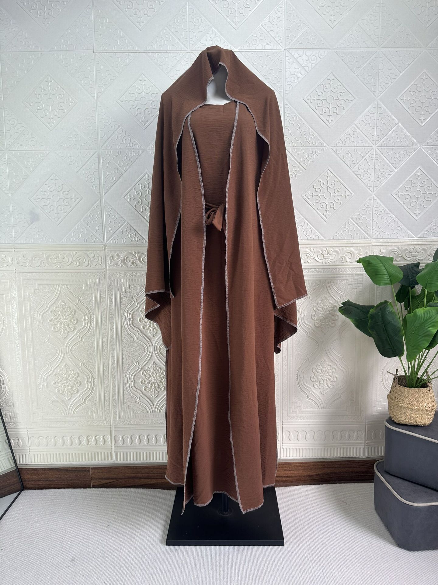 Cardigan With Inner Wear Dress Abaya