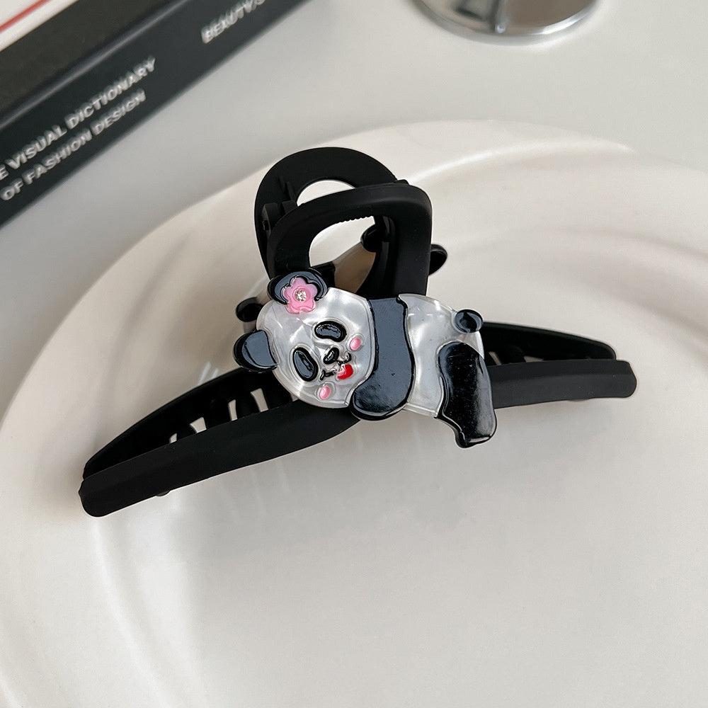 Cartoon Panda Acetate Grip Cute Animal Hair Claws