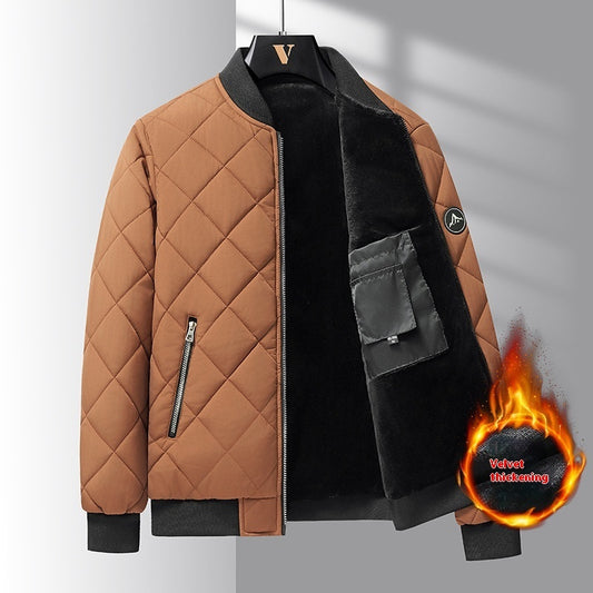 Modische Baumwolljacke mit rhombischem Nähdesign