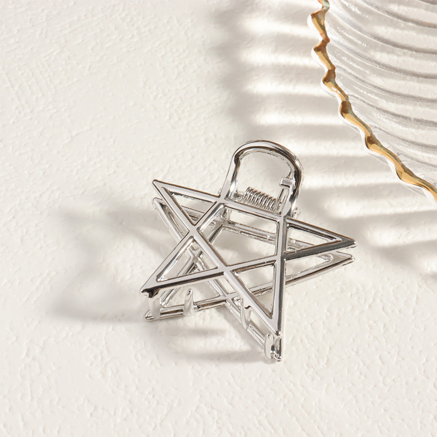 Silver Metal Barrettes Updo Hair Claw