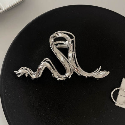 Silver Metal Barrettes Updo Hair Claw