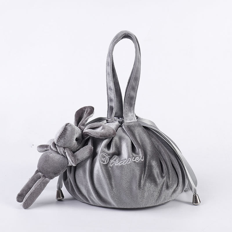 New Cartoon Rabbit Ears Velvet Cosmetic Bag