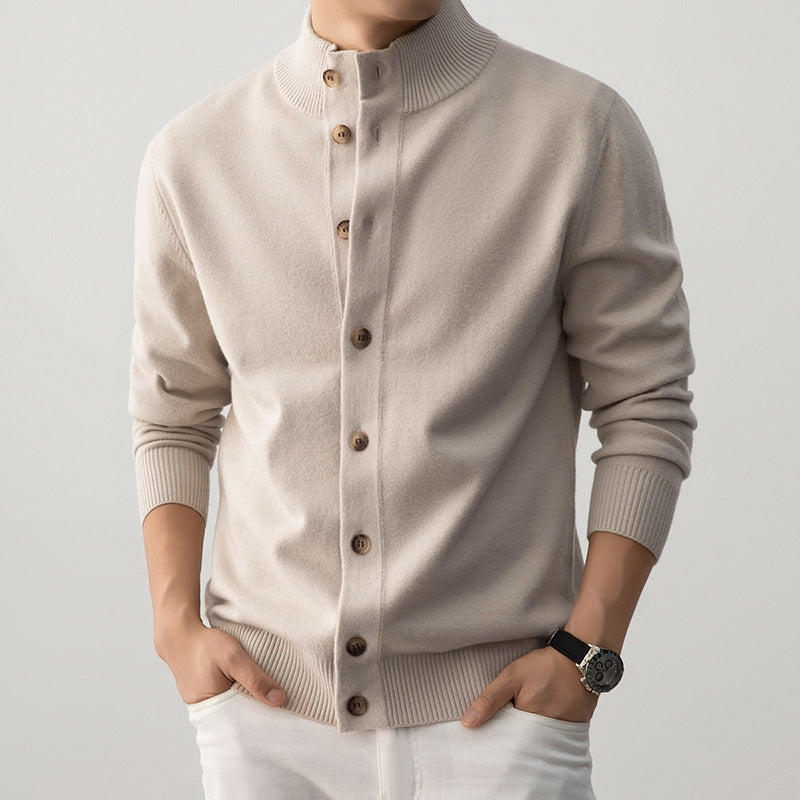 THICK SEMI TURTLE NECK CARDIGEN