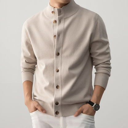 THICK SEMI TURTLE NECK CARDIGEN