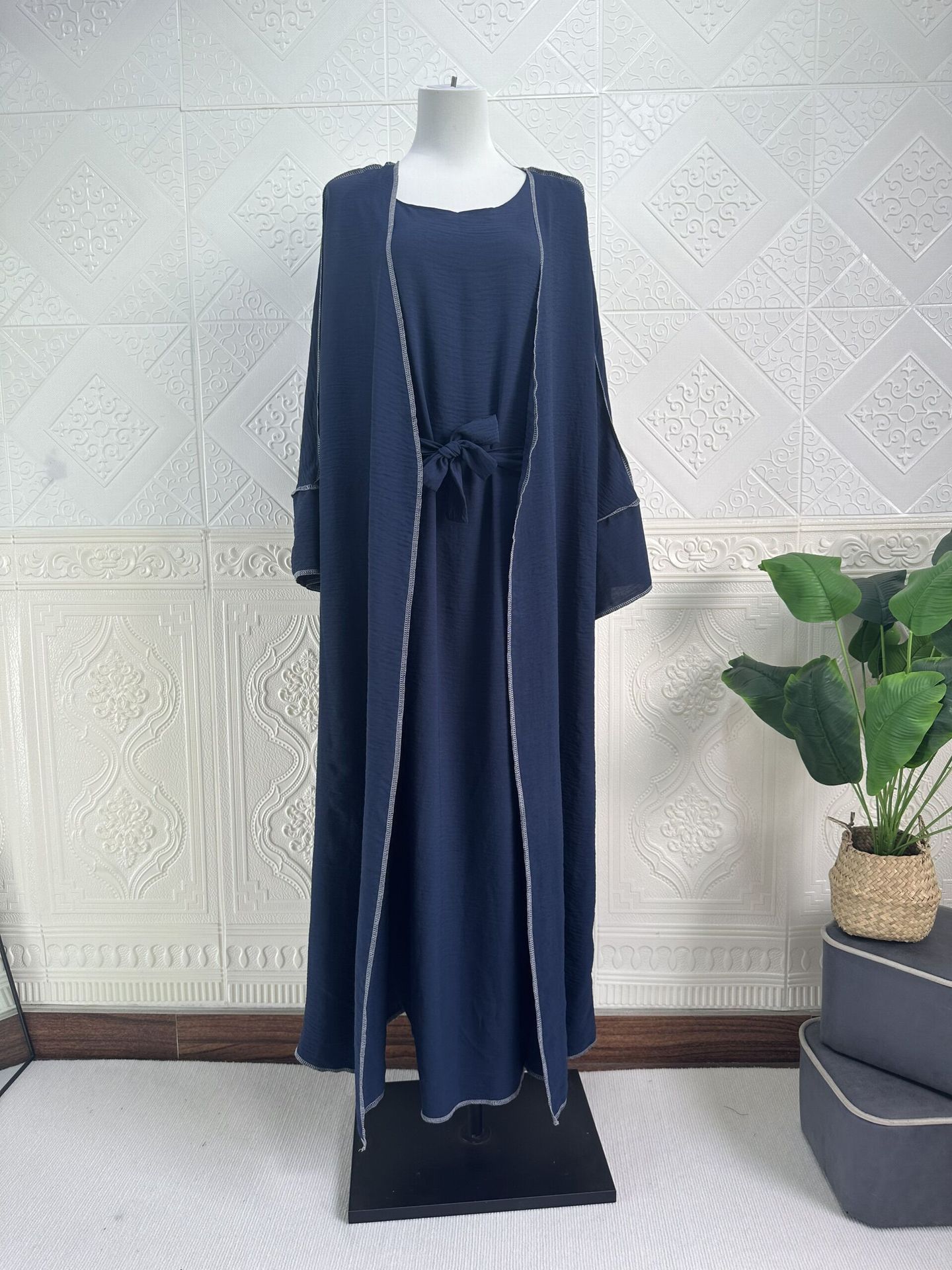 Cardigan With Inner Wear Dress Abaya