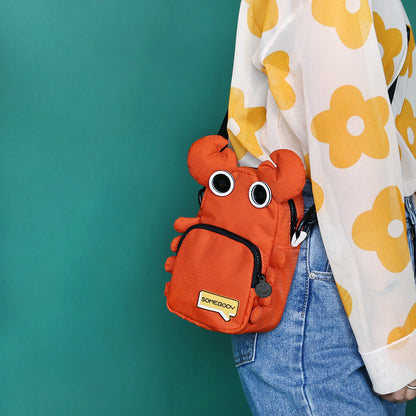 Tricolor Patch Little Crab Funny Bag Crossbody Small Square Bag