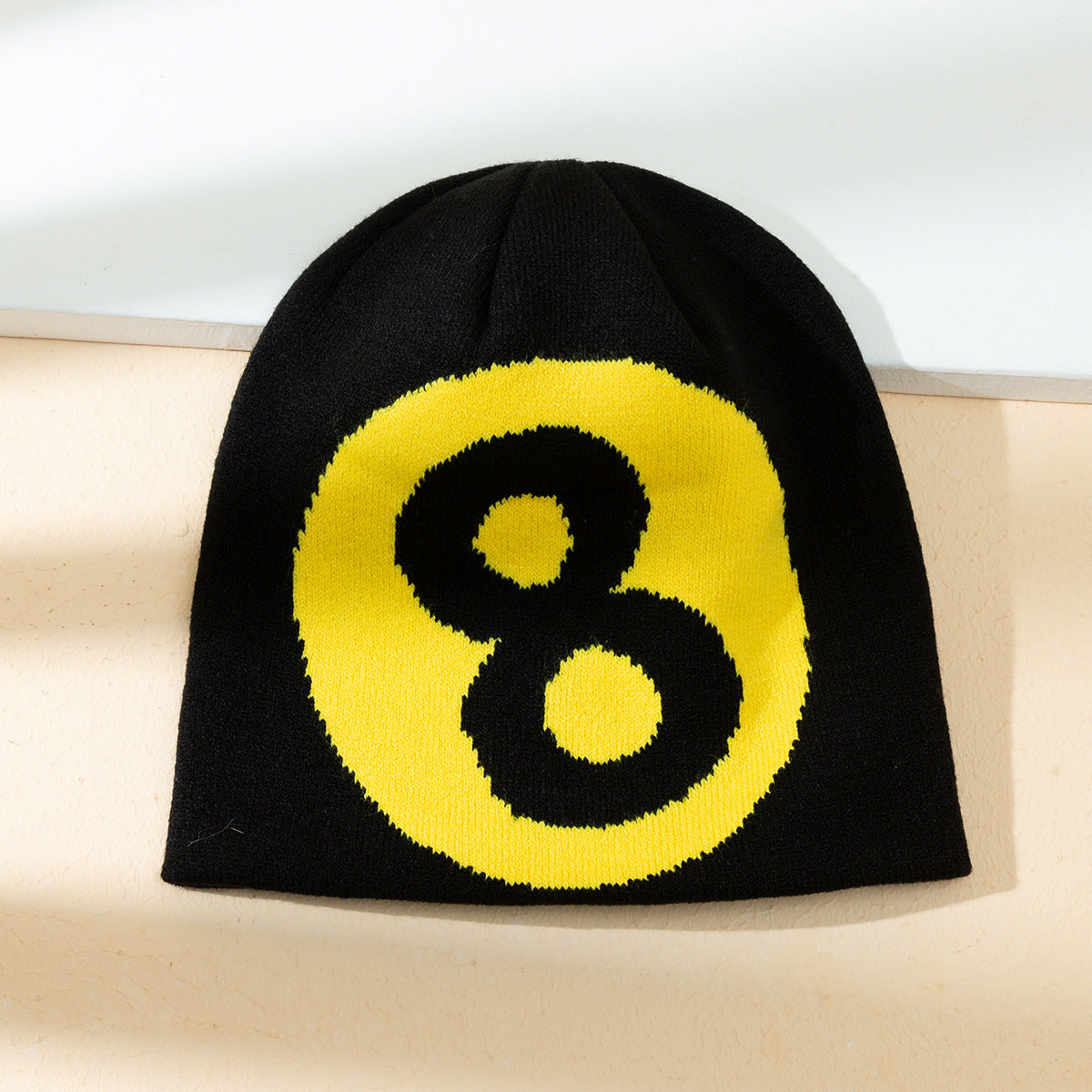 Warm All-matching Simple Number 8 Slipover Woolen Cap