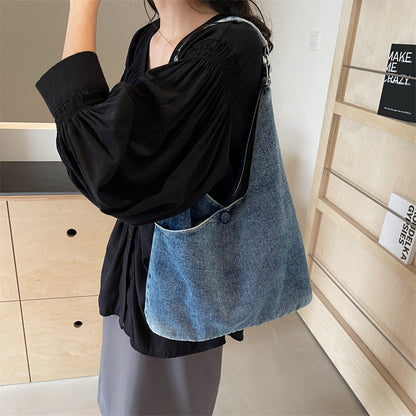 Casual Large Capacity Denim Shoulder Tote Bag