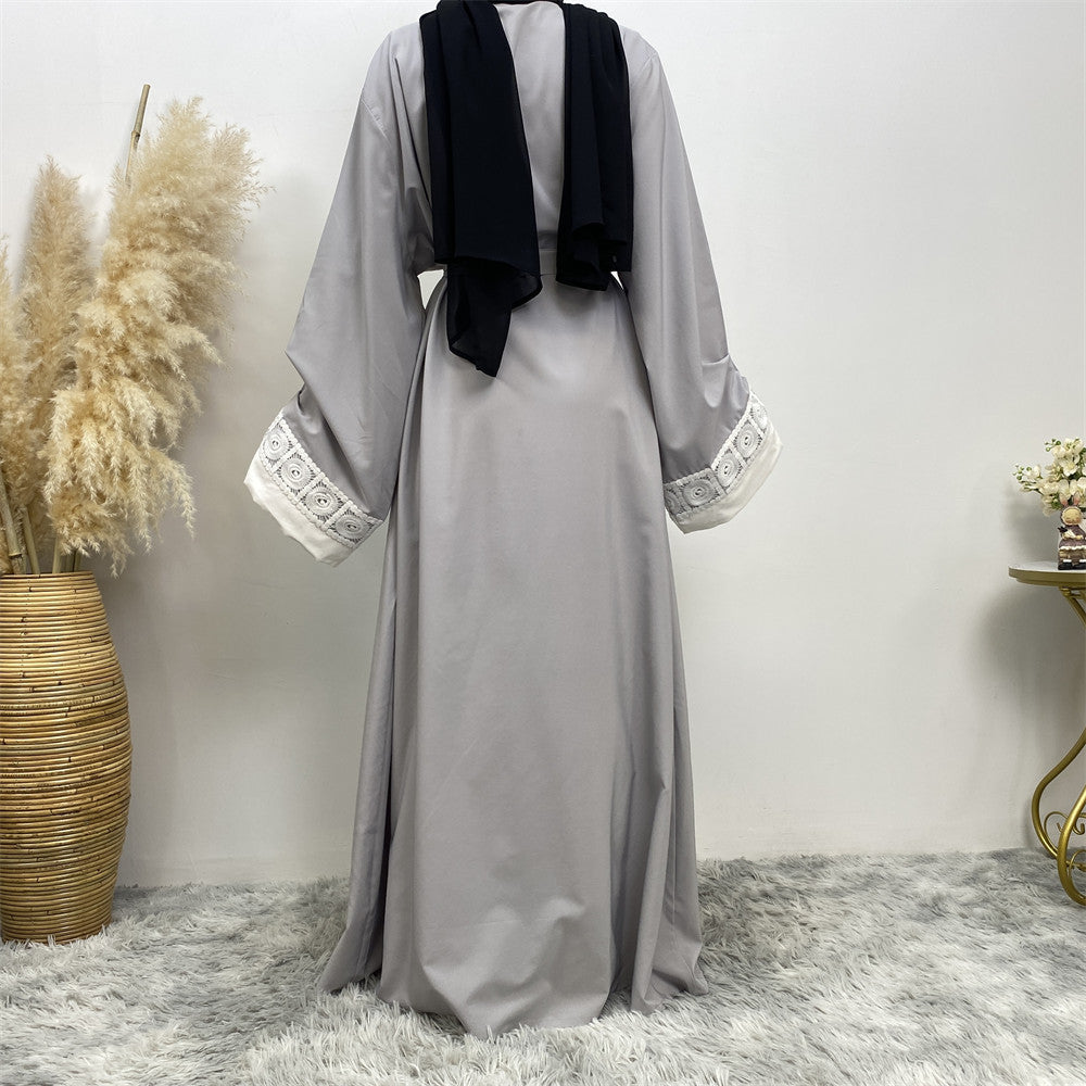 Women's Fashion Patchwork Lace Muslim Abaya