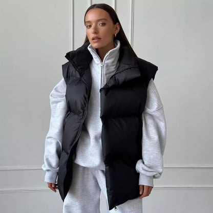 Women Sleeveless Cotton Vest Coat Jacket