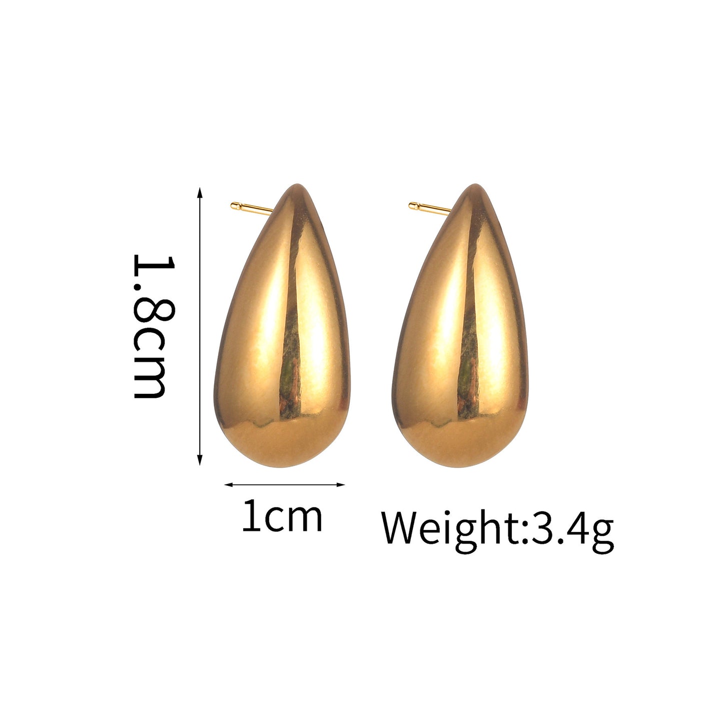 18K Gold Stainless Steel Dropper Shape Earrings