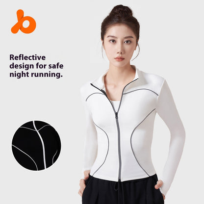 WIND PROOF REFLECTIVE STRIPS YOGA TOP OVER WEAR