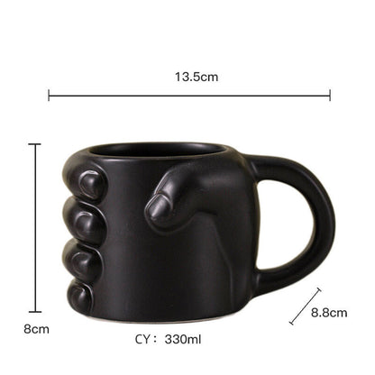 Hand around the Cup art Ceramic Mug