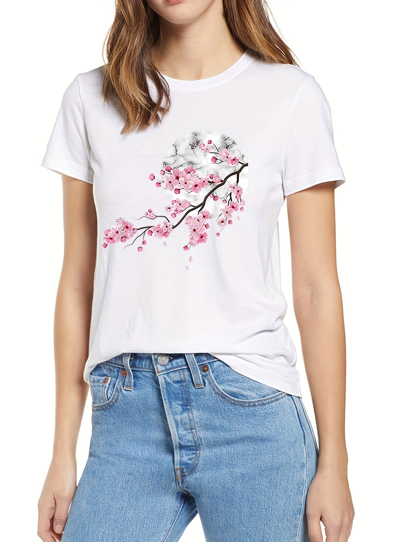 Women's New Printed Round Neck T-shirt