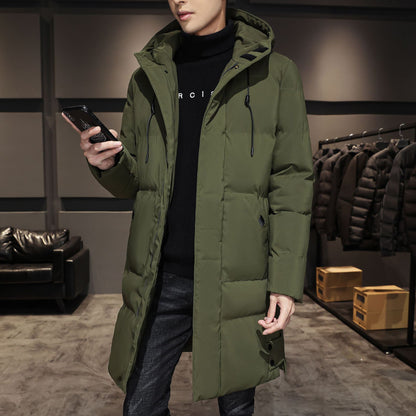 Fashionable And Handsome Thickened Work Cotton Men Long Coat