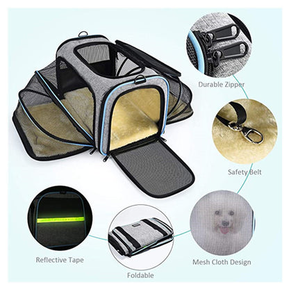 Carrier For Cat Pet Airline Approved Expandable Foldable Travel Bag