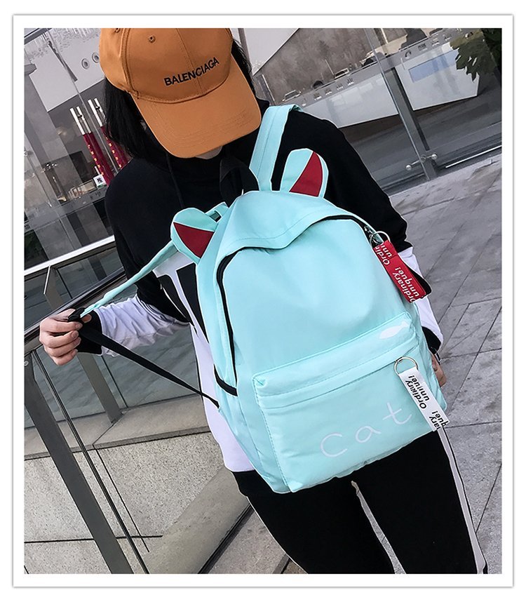 Waterproof nylon big ears backpack new cartoon cute embroidered leisure backpack junior high school bag