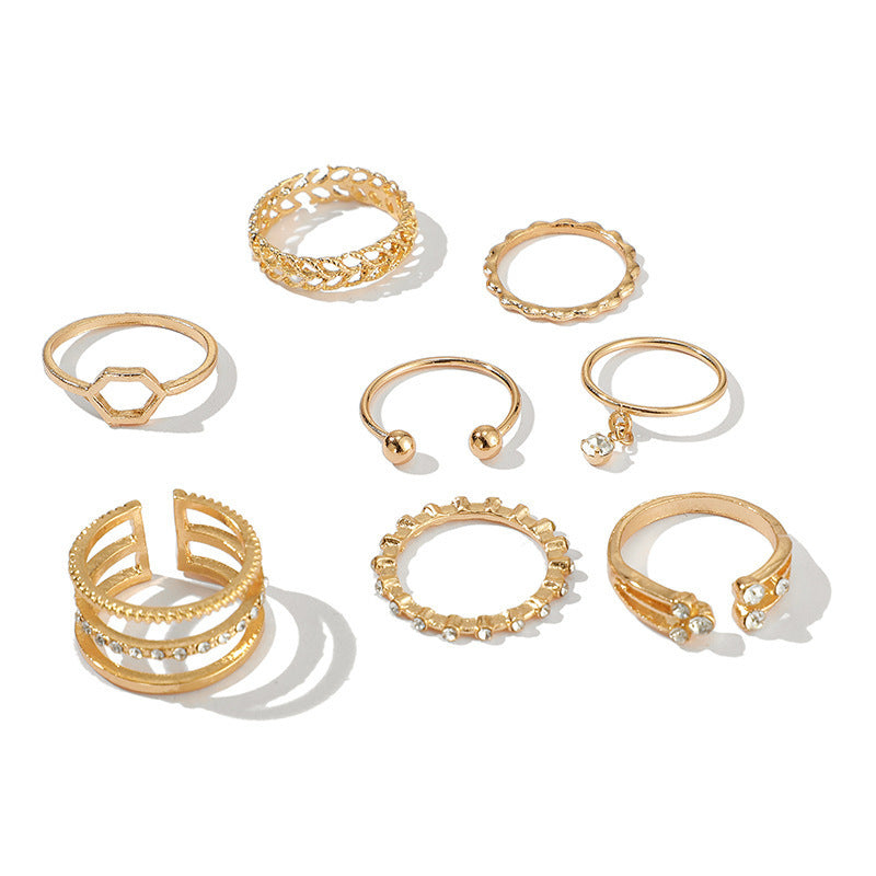 Modisches neues 8-teiliges Ringset für Damen