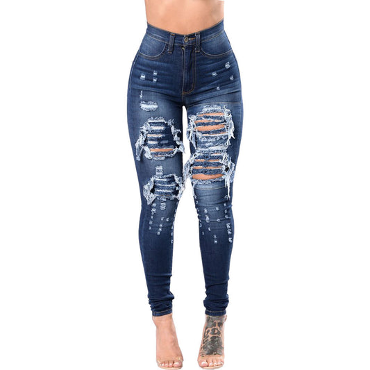 Women Fashion Ripped leggings Jeans