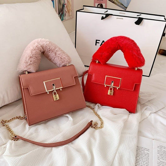 Mode Kette One Shoulder Messenger Textur Schloss Kleine Quadratische Tasche