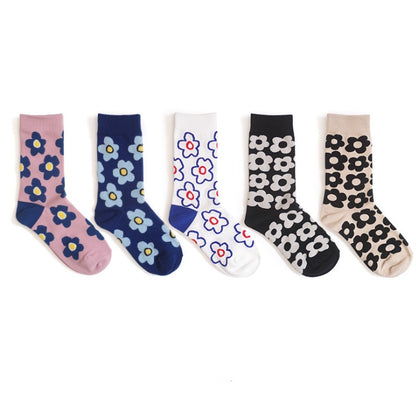 Cute cartoon flower socks cotton