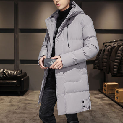Fashionable And Handsome Thickened Work Cotton Men Long Coat