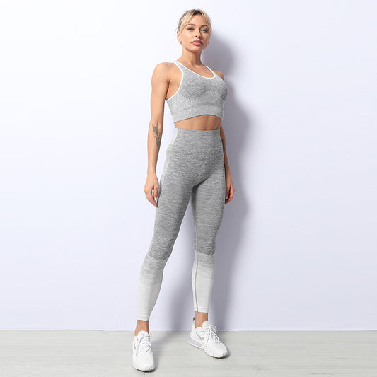 SEAMLESS KNITTED LULU YOGA SUIT HIGH WAIST