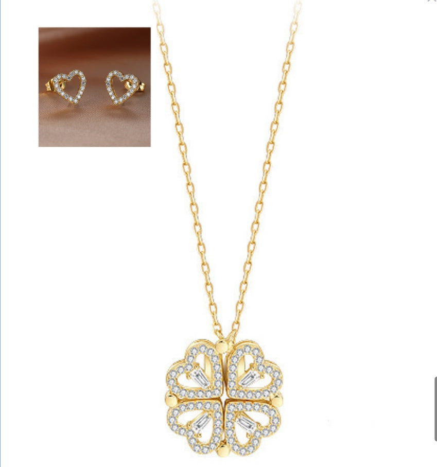 Explosive Style Detachable Deformed Four-leaf Clover Necklace