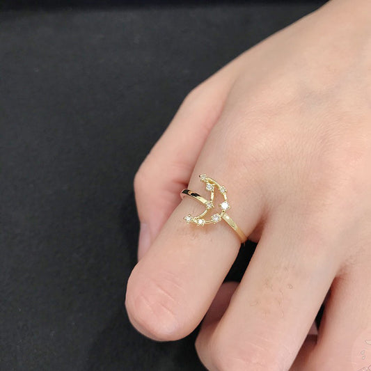 Sterling silver s925 plating 18K gold ring