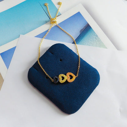 Three-color Heart Temperament Forest Love Design Bracelet