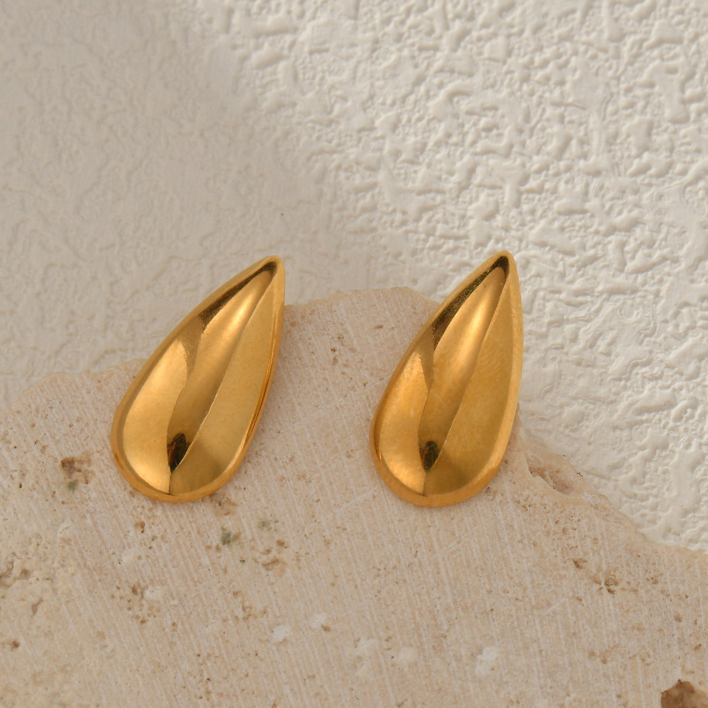 18K Gold Stainless Steel Dropper Shape Earrings