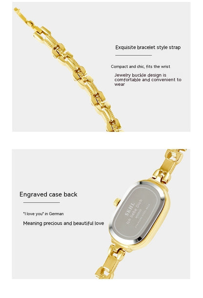 Medieval Golden Oval Dial uxury Artistic Watch