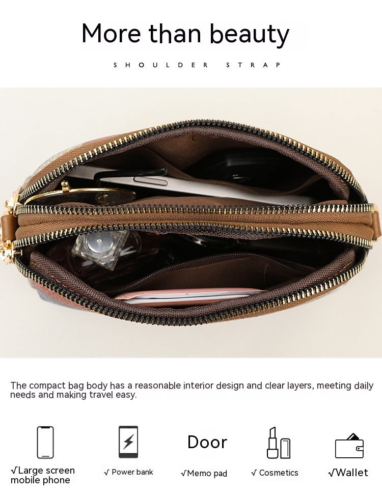 オールマッチなナショナルスタイルファッションダブルジッパークロスボディバッグ