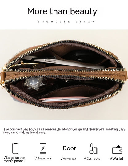 All-matching National Style Fashion Double-zipper Cross-body BAG