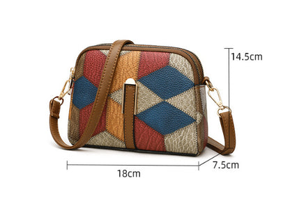 All-matching National Style Fashion Double-zipper Cross-body BAG