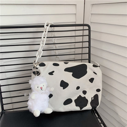 Girls cow print canvas bag