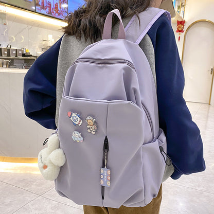 New Simple Solid Color Backpack