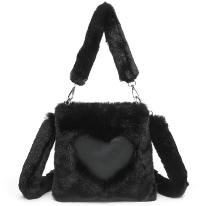 Women Fluffy Shoulder Bag Top-handle Bag